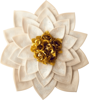 White Pearl Rose Embossed Paper Flower