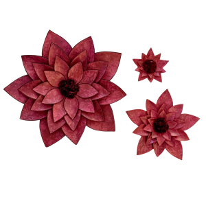 Burgundy Rose Three Piece Set